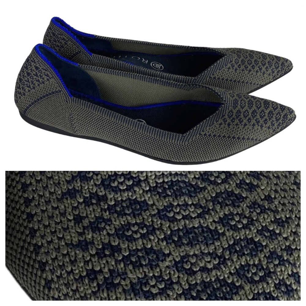 Rothy's Womens 9 Ballet Flats Shoes Walnut Python Tan Black RARE Retired - Picture 2 of 8